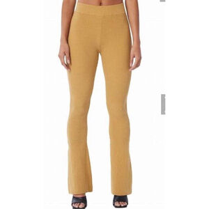 NWOT Lita by Ciara Rib Organic Cotton Flare Pants In Iced Coffee- Size Large